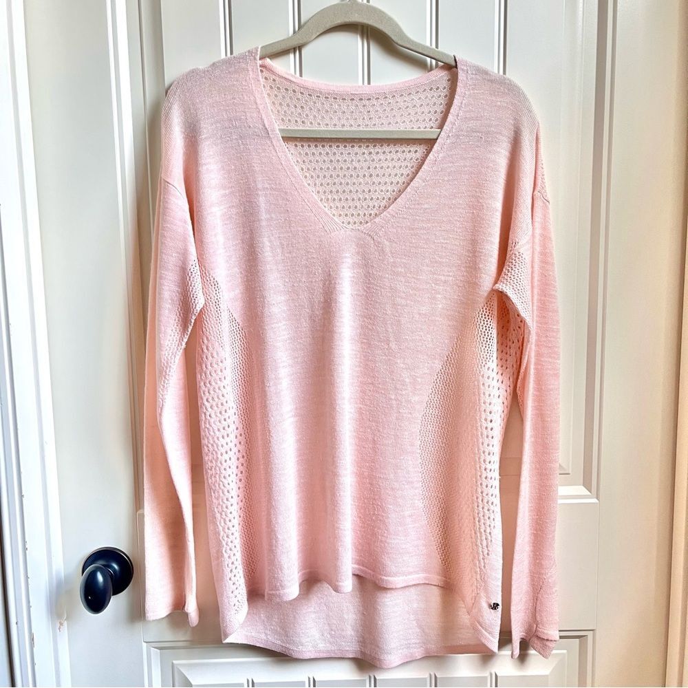 lululemon athletica Soft Pink V-Neck Sweater Knit Medium 6 or 8